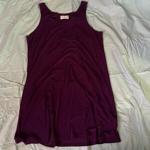purple knee length dress